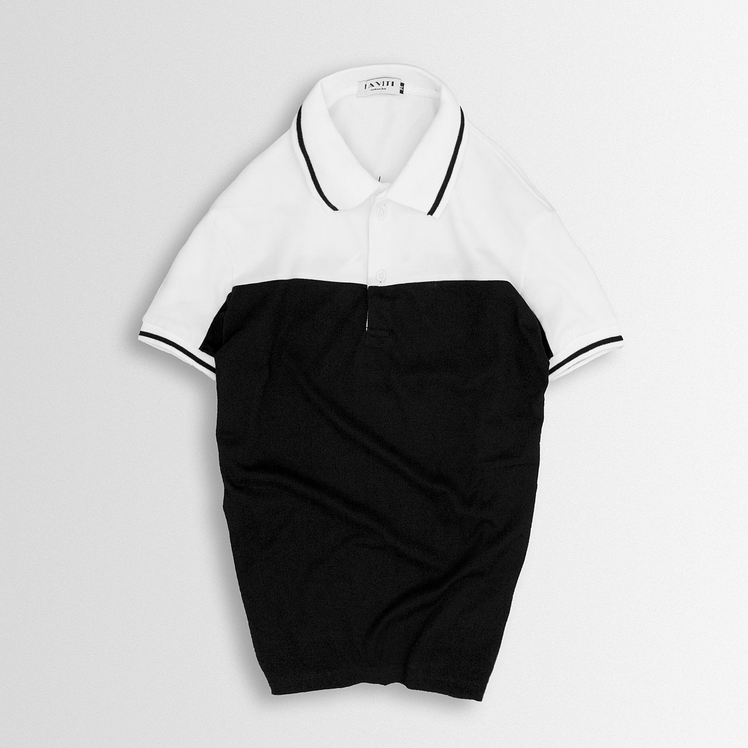 Áo Thun Polo Nam Cổ Trụ Thiết Kế Phối Màu Đen Trắng Thời Trang Hàng Hiệu Cao Cấp FAVITI AT27