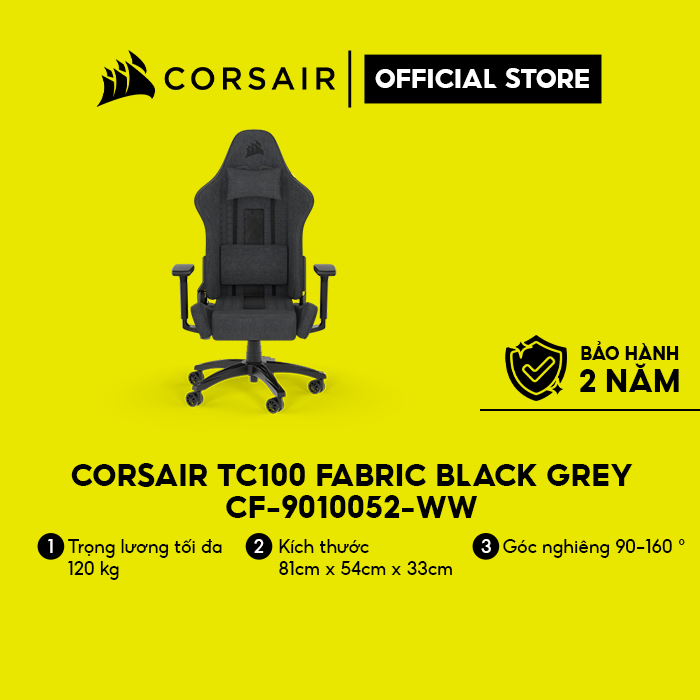 Ghế corsair tc100 fabric black grey cf-9010052-ww