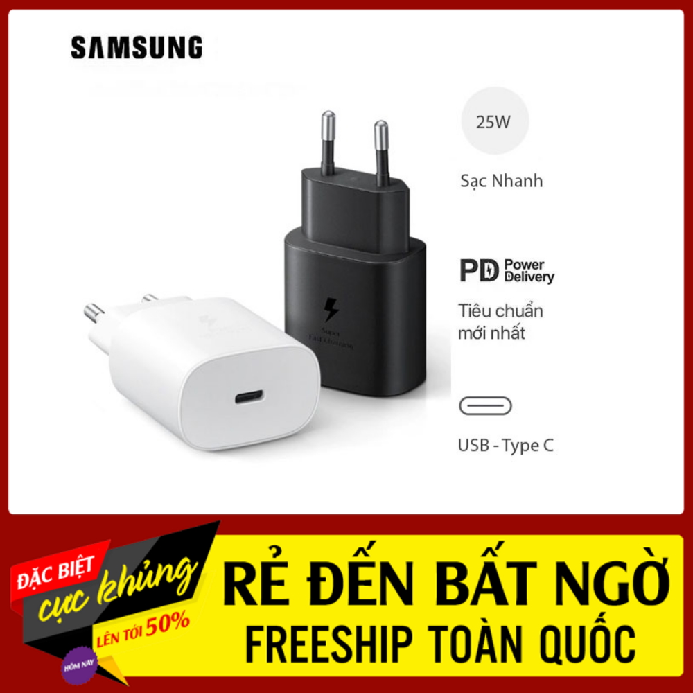 Củ sạc nhanh Galaxy Note 10 chính hãng, Cốc sạc nhanh Samsung 25W Zin cổng Type C
