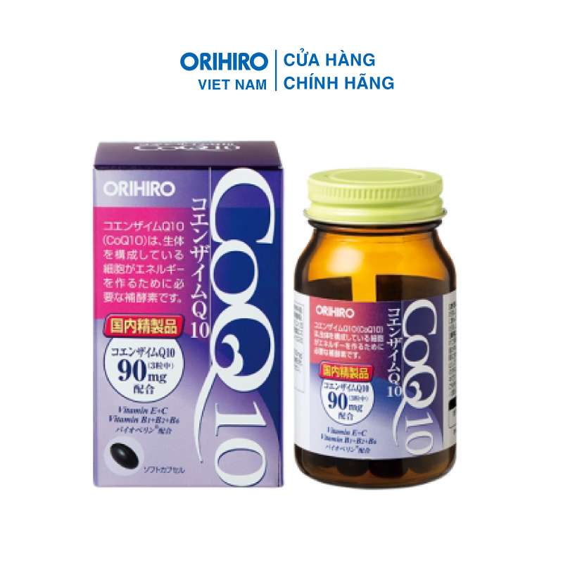 Viên Uống Coenzyme Q10 Orihiro 90 Viên Giúp Bảo Vệ, Phòng Ngừa Các Vấn Đề Tim Mạch