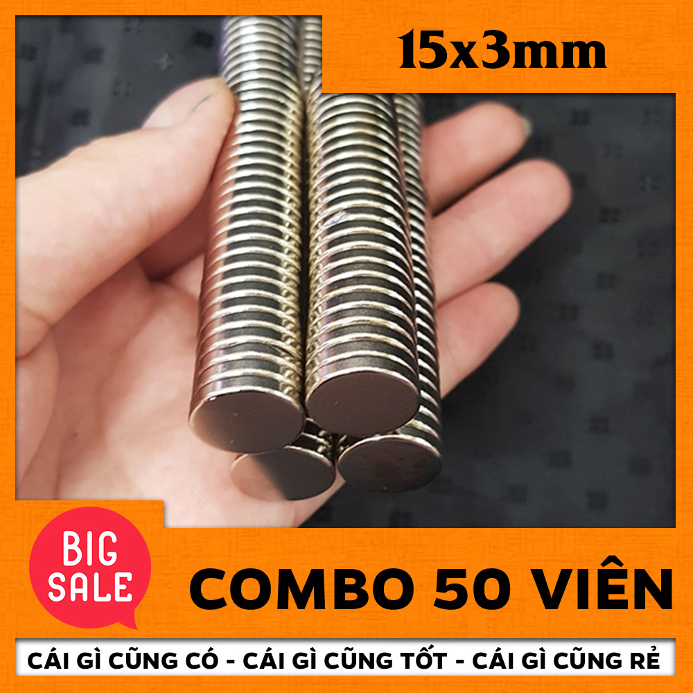 Combo 50 viên nam châm đất hiếm 15*3mm