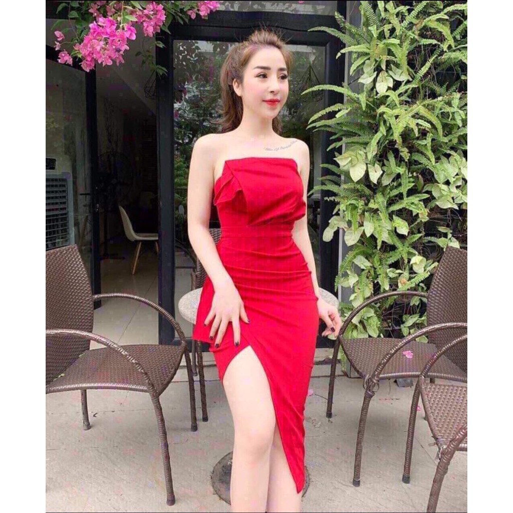 Đầm Body Cúp Ngực Xẻ Tà Quyến Rũ Sang Trọng