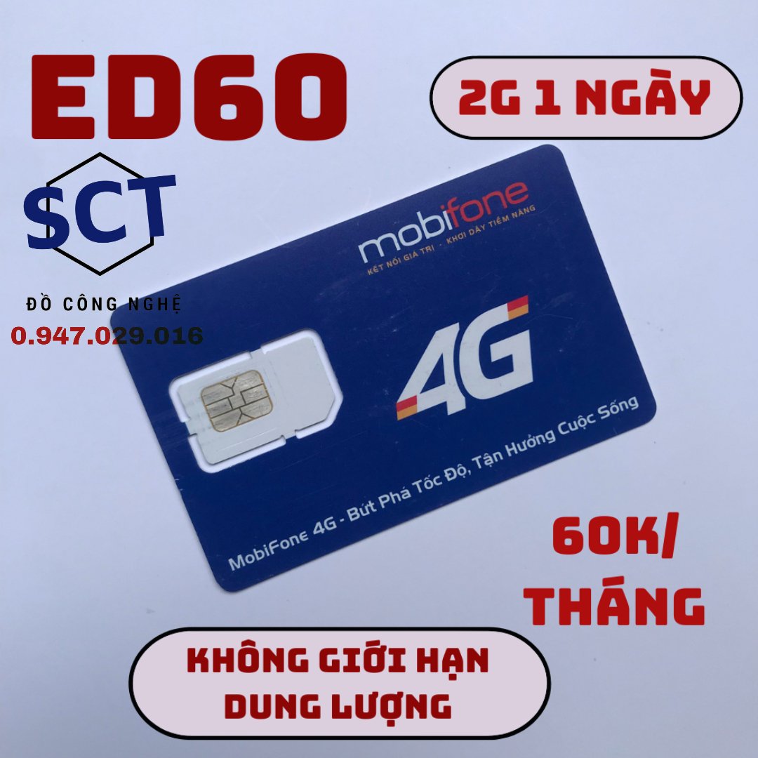 FREESHIP - CHƯA KÍCH HOẠT. SIM MOBI ED60 FULL KHÔNG GIỚI HẠN DATA CHỈ 60K/THÁNG DÙNG MẠNG THẢ GA từ MƯỜNG THANH ROYAL