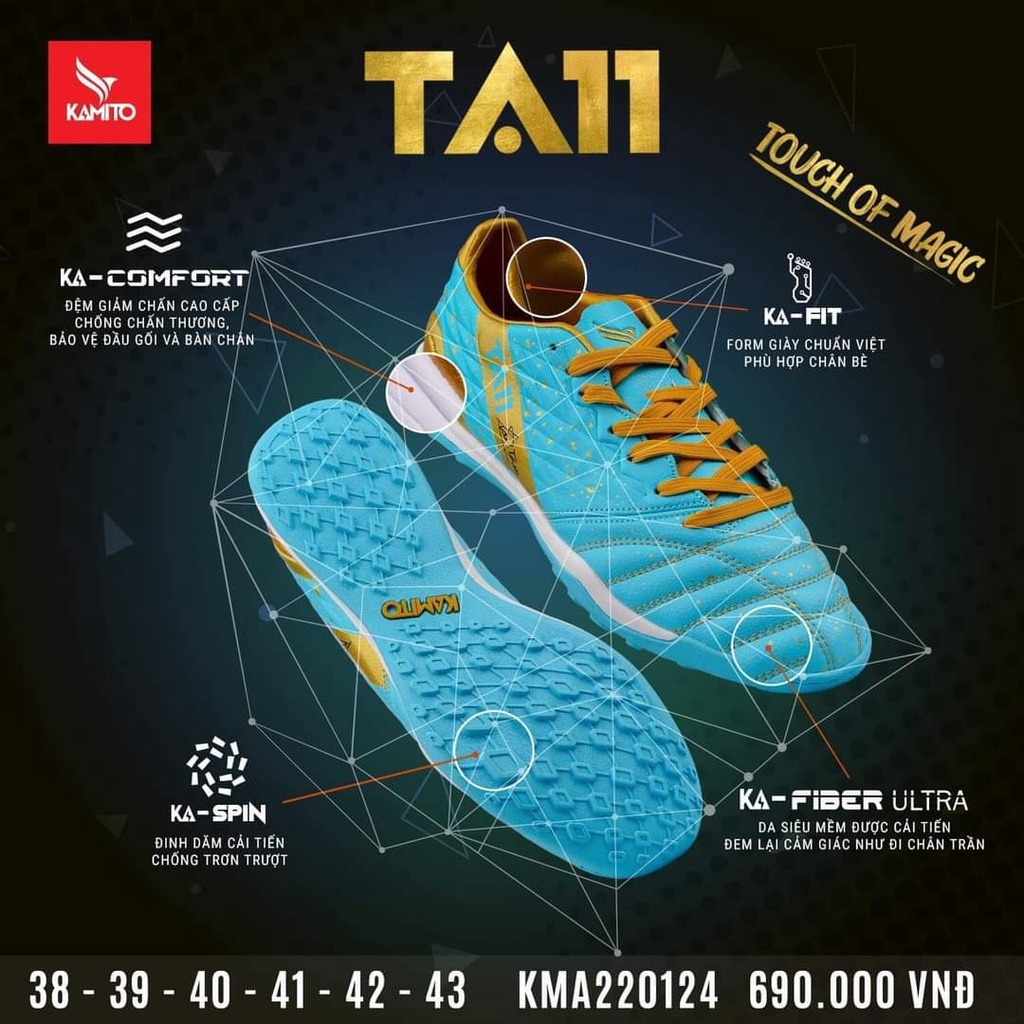 ●✻✽ GIÀY ĐÁ BÓNG SÂN CỎ NHÂN TẠO TUẤN ANH KAMITO TA11-AS