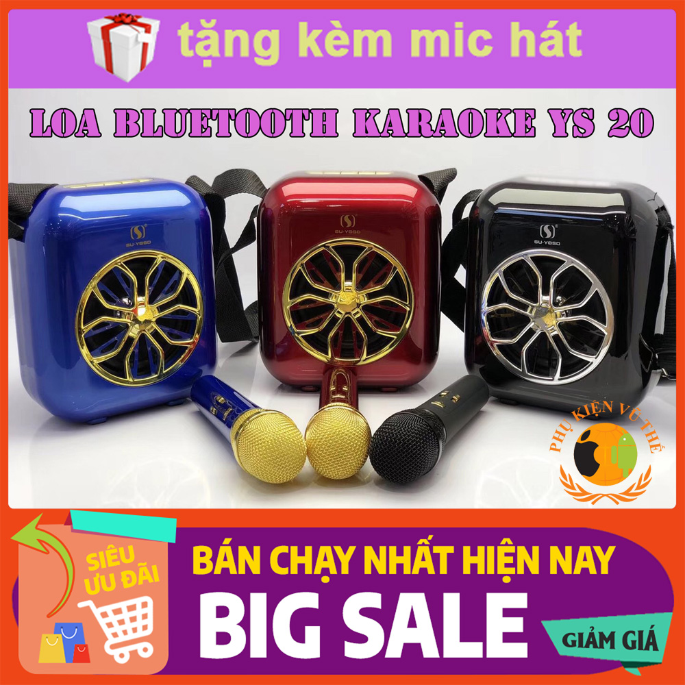 Loa Bluetooth Hát Karaoke Mini Ys 20 Tặng Kèm Mic Âm Thanh Siêu Hay Siêu Bass