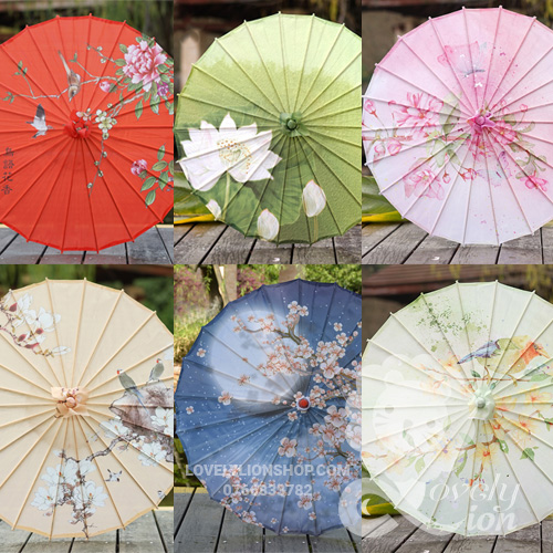 Ô dù lụa phong cách cổ trang