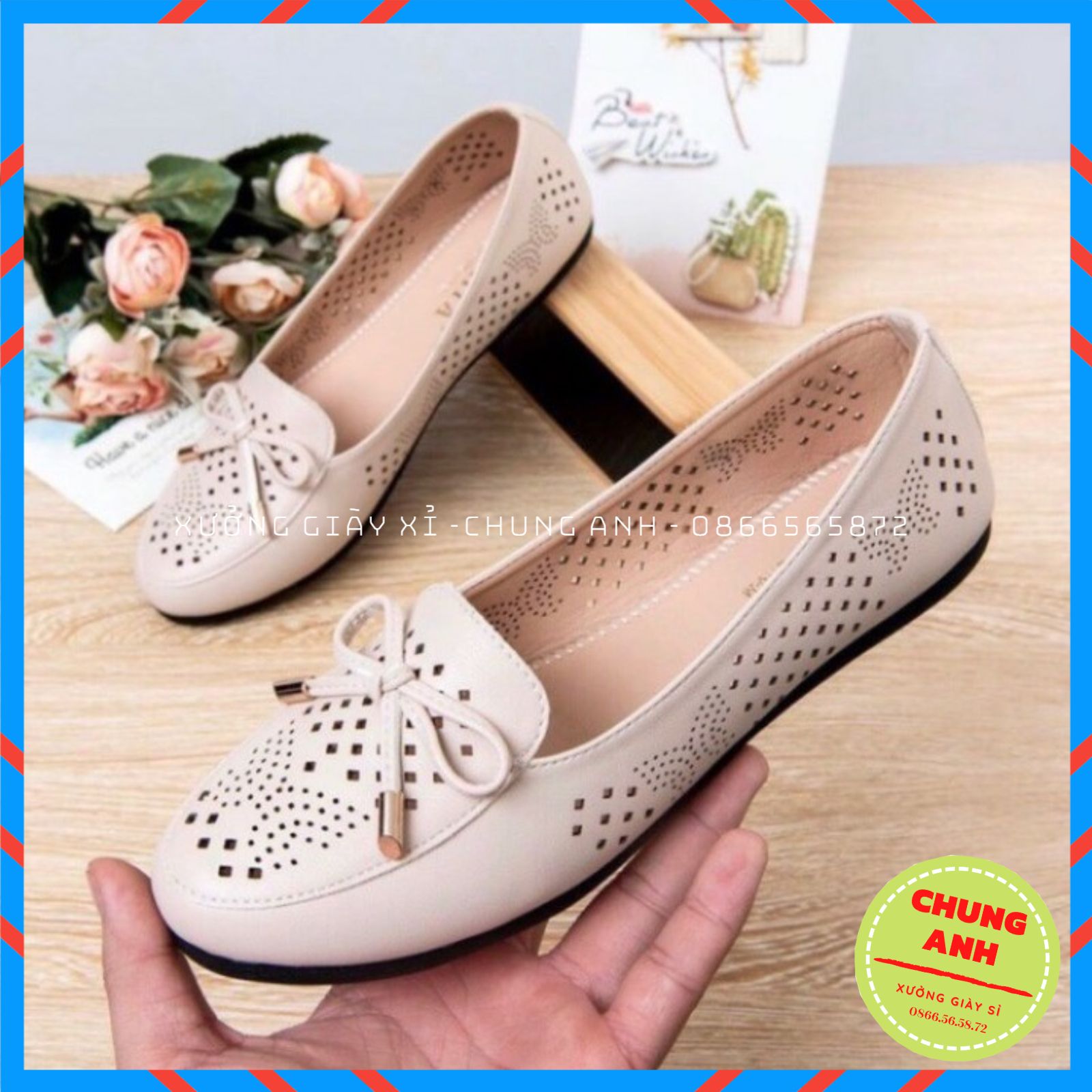 Giày lười nữ - giày búp bê nữ - giày bệt nữ - giày slip-on nữ da bò mềm đế cao su đúc siêu êm