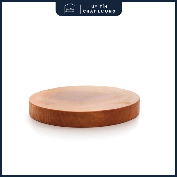 Thớt gỗ tròn cao cấp dày dặn chắc chắn có móc treo an toàn đường kính 24cm