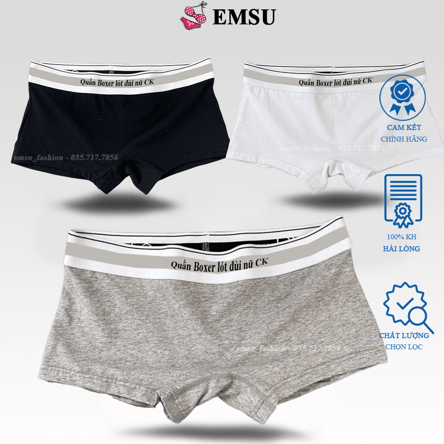 COMBO 3 quần lót đùi nữ Boxer, quần sịp đùi nữ chất vải cotton mềm mại thoáng mát