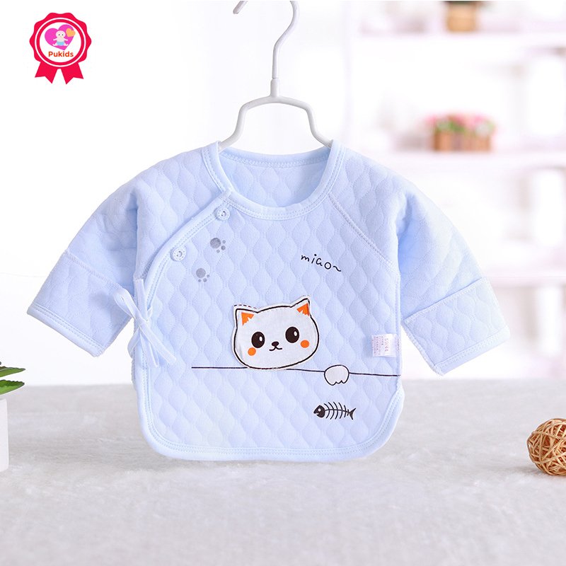 [Hoàn tiền 6%] Áo cho bé sơ sinh dài tay đáng yêu trần bông 3 lớp hàng xuất Hàn cao cấp kiểu dáng lửng _ A02