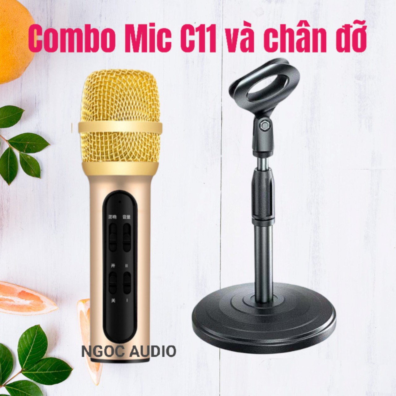 Combo Mico C11 Hát Live Stream và chân đỡ micro cao cấp