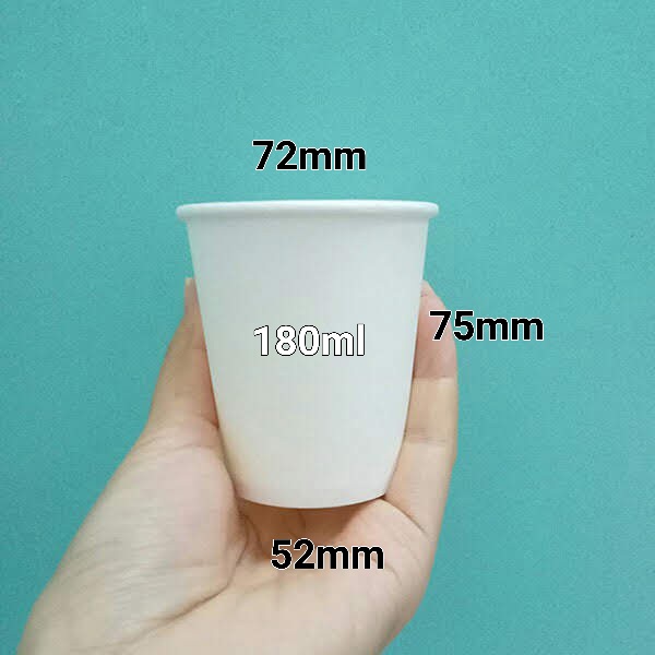 Ly giấy 180ml - 7oz, Set 200-500 cái, dùng cho uống nước văn phòng, trường học, bệnh viện