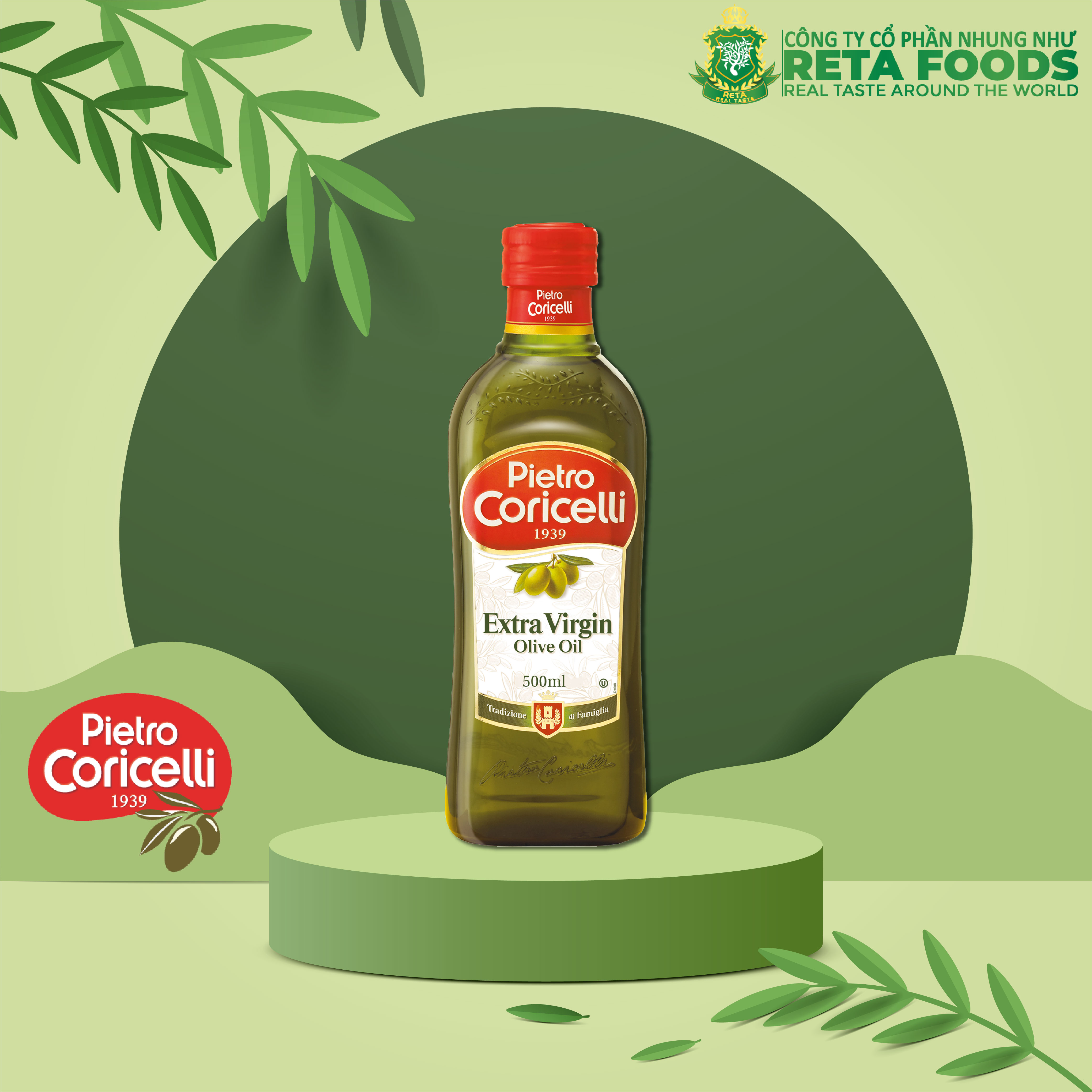 Dầu Oliu Pietro Coricelli Extra Virgin 500ml