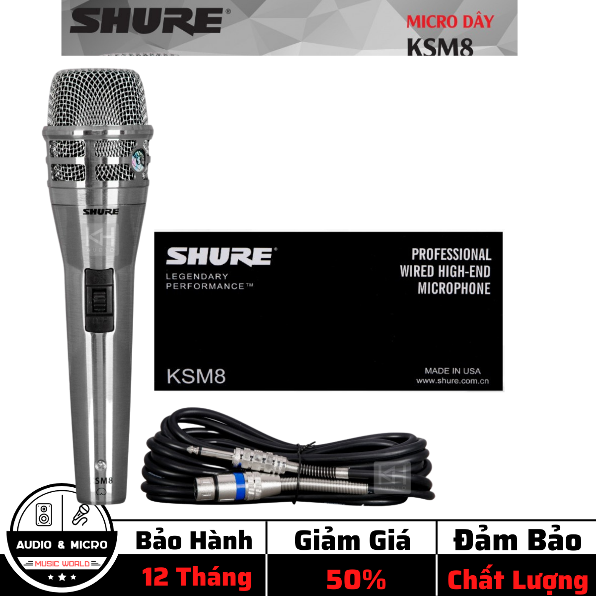 Bán micro có dây xịn micro có dây của usa top những chiếc micro có dây karaoke bán chạy nhất micro shure ksm8 thiết kế đẹp mắt thu âm tốt - giọng hát hay‎ micro karaoke có dây cho các loại loa siêu bền - âm hay chất