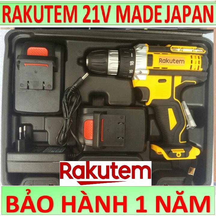 Máy khoan pin rakutem 21v, máy khoan cầm tay, máy bắt vít, may khoan pin, khoan tường - 2 pin