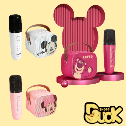Bộ micro bluetooth không dây Disney MK-255 KARAOKE thiết kế nhỏ gọn kèm loa chất lượng cao