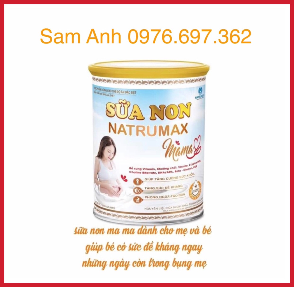 Sữa Non Natrumax Mama 800g dành cho mẹ bầu và cho con bú.