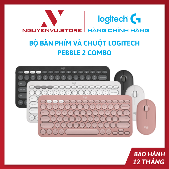 Bộ bàn phím và chuột logitech pebble 2 combo bàn phím logitech k380s + chuột logitech m350s | silent | bluetooth - hàng chính hãng