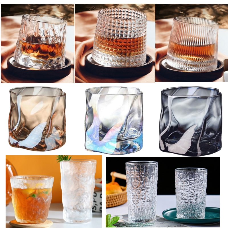 Ly rock thủy tinh pha lê uống whisky rượu mạnh cốc uống ruou wine glass tùy chọn họa tiết và dung tích-NIEVE