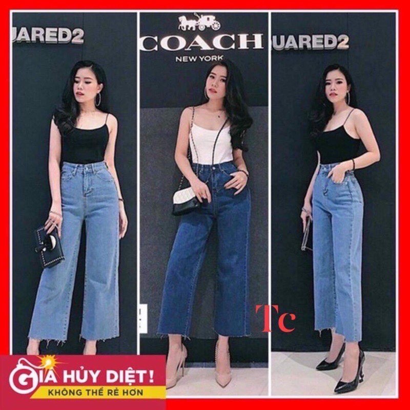 Quần jeans nữ ống rộng lưng cao siêu đẹp, minhquang2017