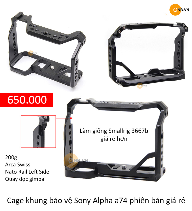 Cage khung bảo vệ sony alpha a74 a73 a72 - dùng chung