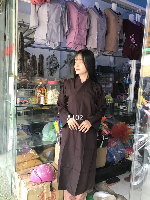 Áo Tràng đi Chùa vải Kate, Áo khoác ngoài quỳ lạy, Đồ phật tử đi Chùa