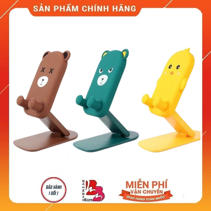 Giá đỡ điện thoại hình thú ( Gấu,Vịt) dễ thương, giá đỡ điện thoại để bàn điều chỉnh độ cao dành cho điện thoại, máy tính bảng