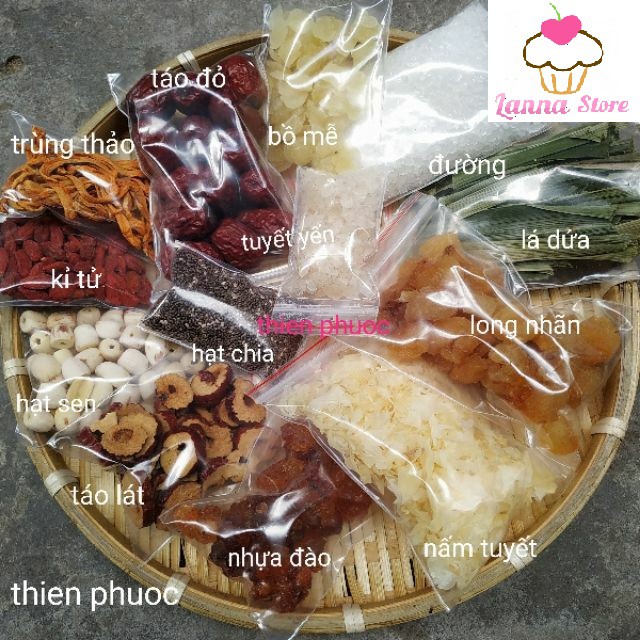 CHÈ DƯỠNG NHAN TUYẾT YẾN NHỰA ĐÀO 12 VỊ (12-14 chai 330ml) - 400gram