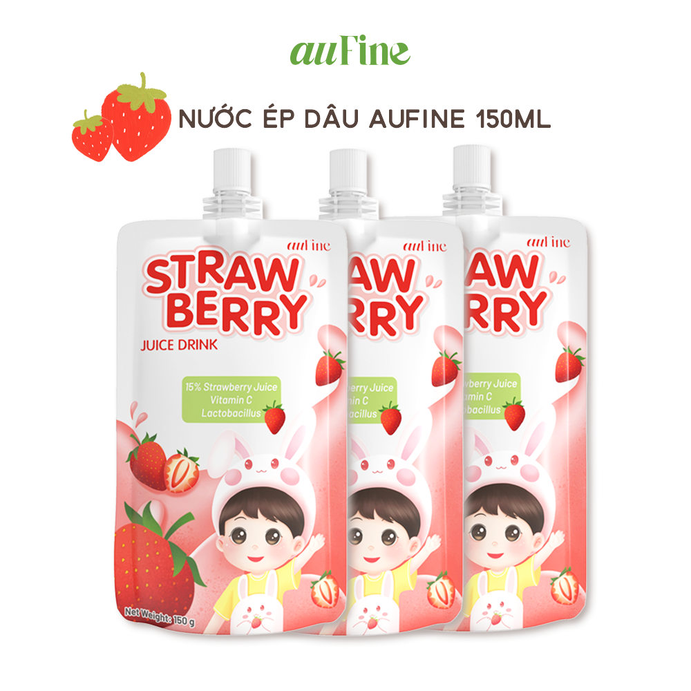 Combo 3 packs aufine Juice Strawberry 150ml