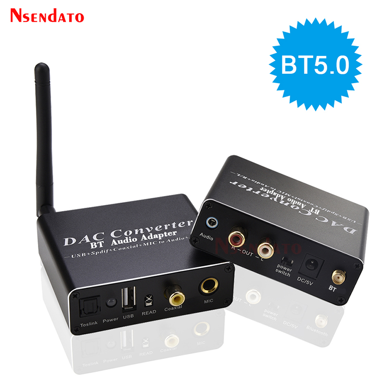 192 kHz DAC Bộ giải mã Adapter BT 5.0 không dây Receiver âm thanh Adapter cho U-đĩa Player mic quang đồng trục để og RCA chuyển đổi