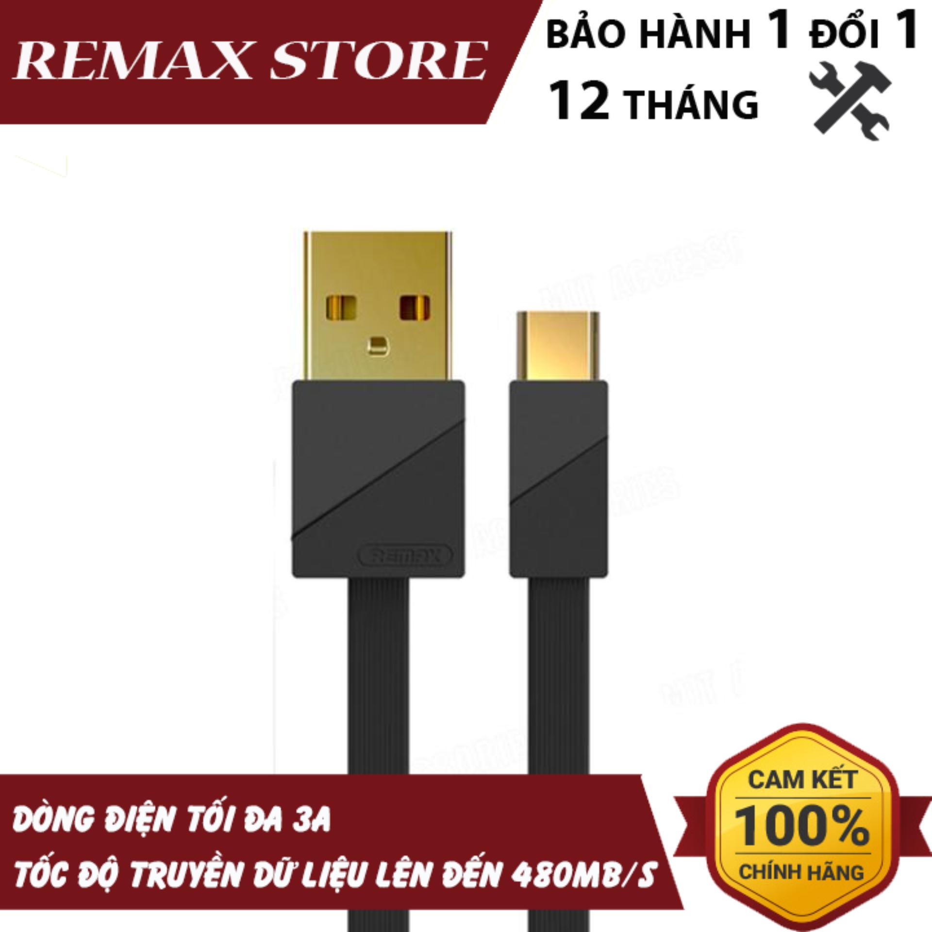 Cáp sạc nhanh cổng type c remax quick charging 3a data rc-048a