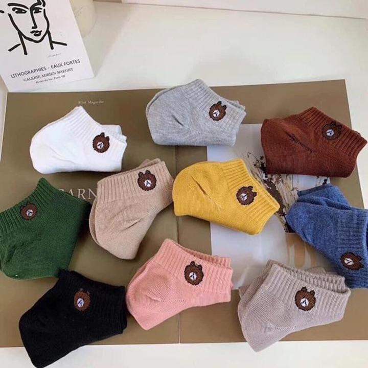 Combo 10 đôi tất gấu Brown cổ ngắn