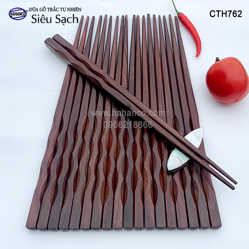 Đũa nhật gỗ trắc đầu lượn sóng đũa gỗ siêu sạch - - hahanco