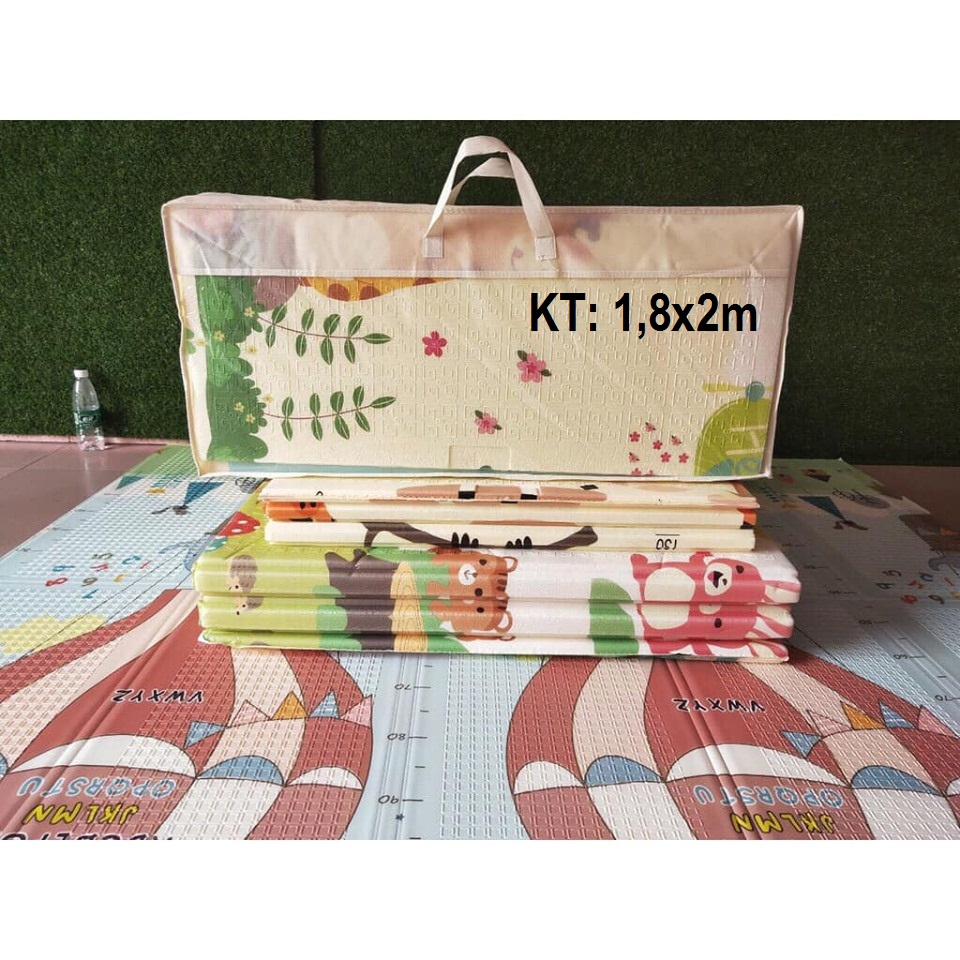Thảm chơi 2 mặt XPE cho bé loại dày GẤP GỌN LẠI ĐƯỢC