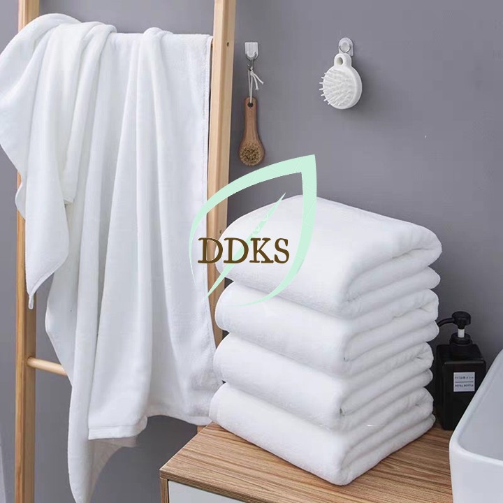 Khăn tắm trắng Phong Phú cho khách sạn, khăn cotton 100% dày mềm mịn cao cấp ( size:70cm x 140cm / 500g )