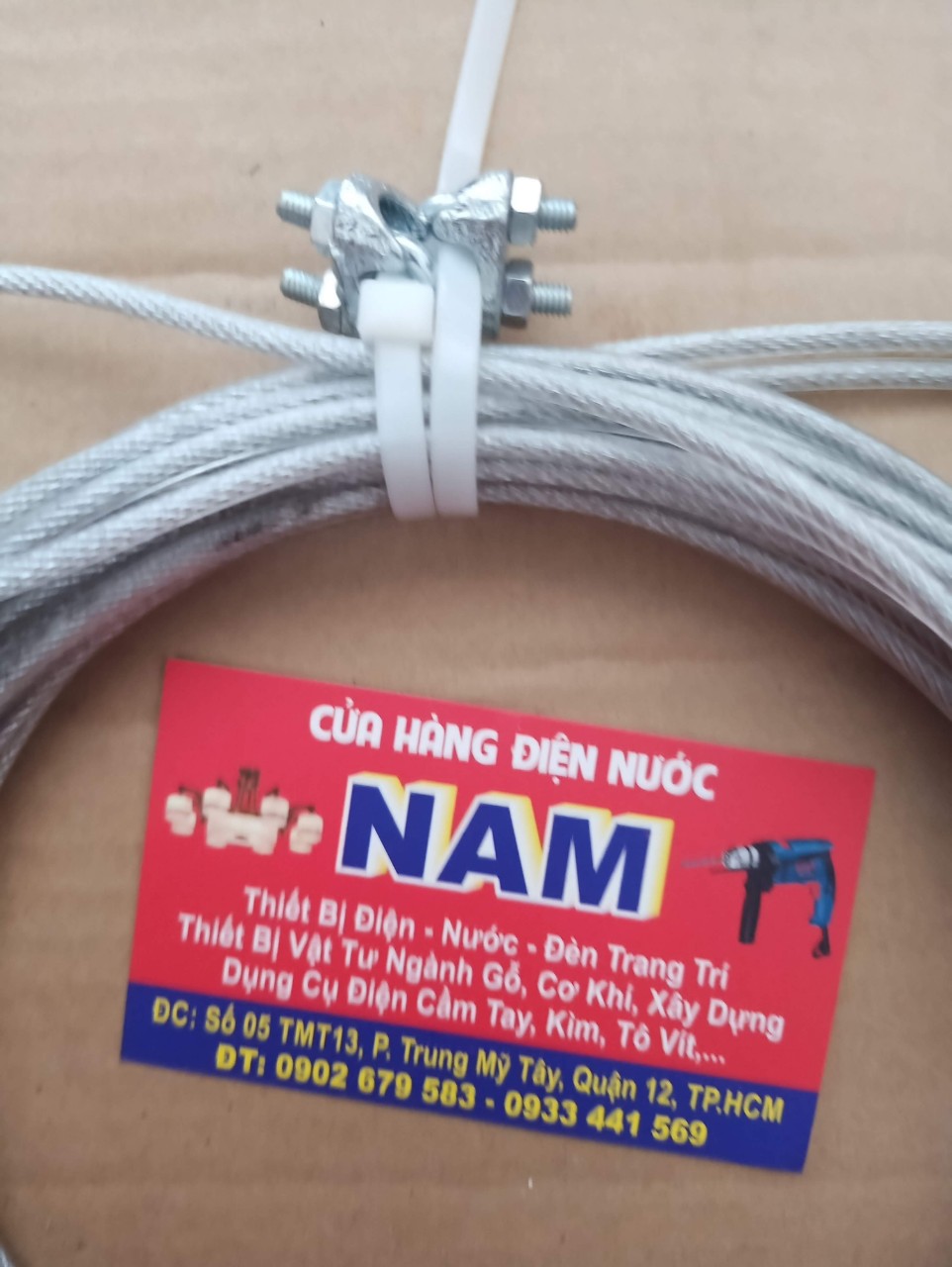 10mét Dây cáp thép 4Ly 5ly 6 ly bọc nhựa tặng 2 đầu siết cáp ( ốc siết cáp) tương ứng với dây, dây cáp phơi quần áo, làm dán cho cây leo, cáp thép bọc nhựa chăc chắn siêu bền chịu ngoài trời - Cửa Hàng Nam