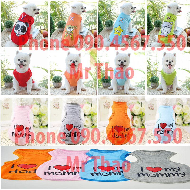 Quần áo cho chó mèo, mỏng, nhẹ, áo thú cưng ba lỗ