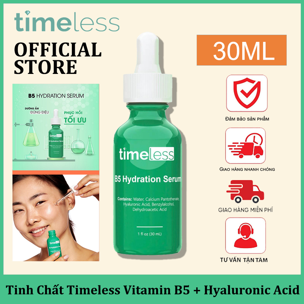 Tinh Chất Timeless Vitamin B5 + Hyaluronic Acid 30ml Tinh Chất Cấp Ẩm Sửa mụn nhạy cảm