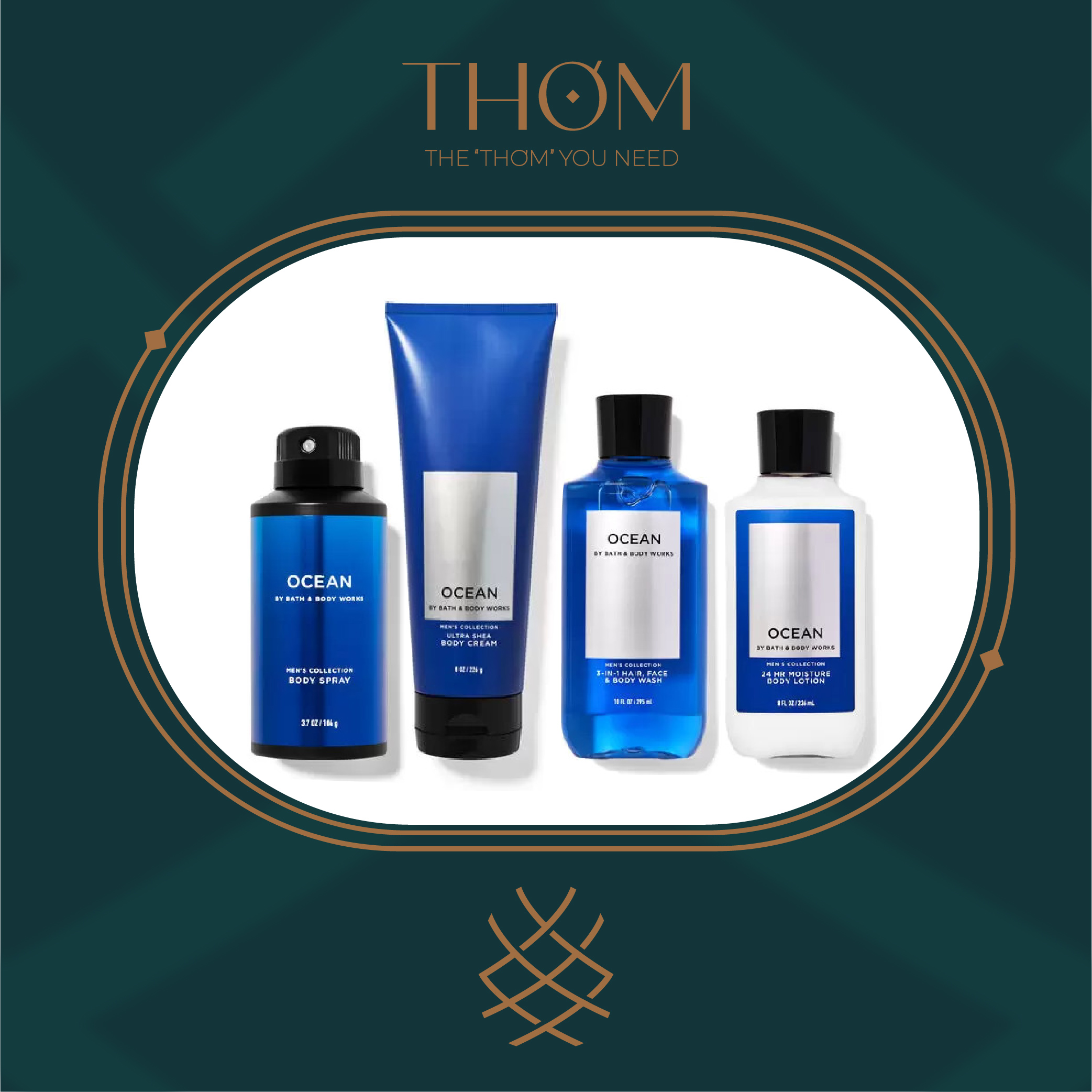 OCEAN | SẢN PHẨM TẮM DƯỠNG XỊT THƠM KHỬ MÙI BATH & BODY WORKS DÀNH CHO NAM BODY SRPAY SHOWER GEL LOTION