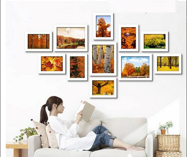 Ka58 autumn leaves wall picture frame 11 sets