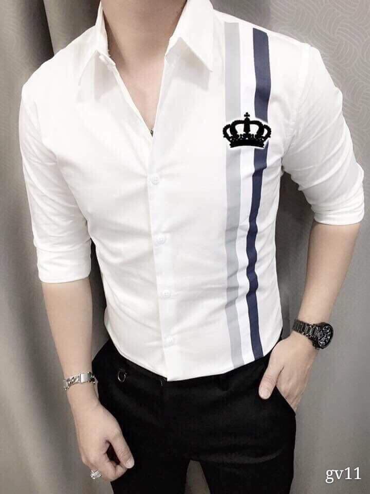 [HCM]ÁO SƠ MI NAM IN LOGO VƯƠNG MIỆNG CỰC ĐẸP