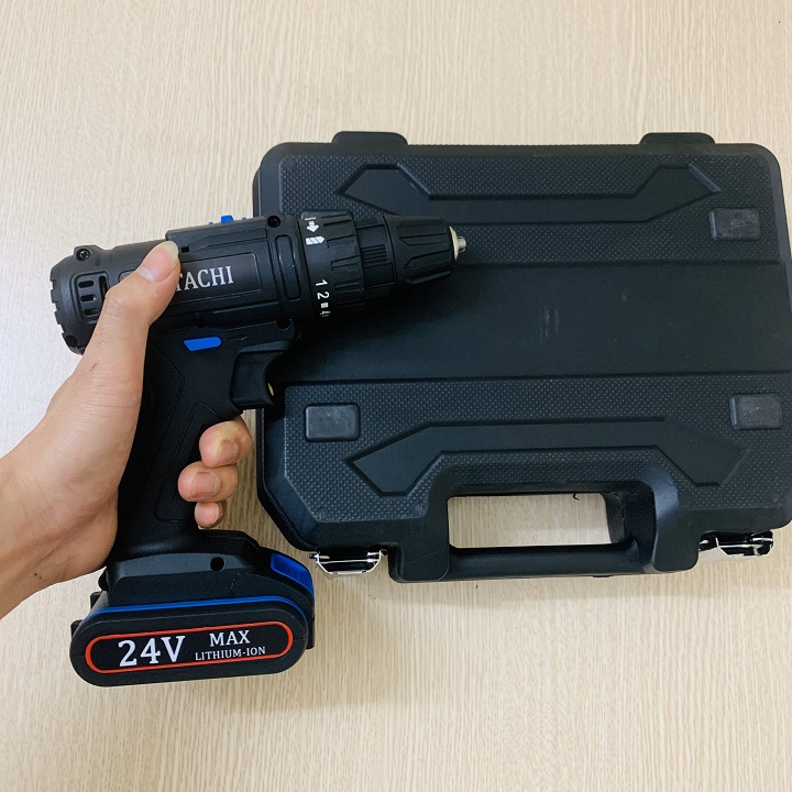 Khoan pin 24v Tặng 4 mũi khoan + bắt vít +hộp cao cấp