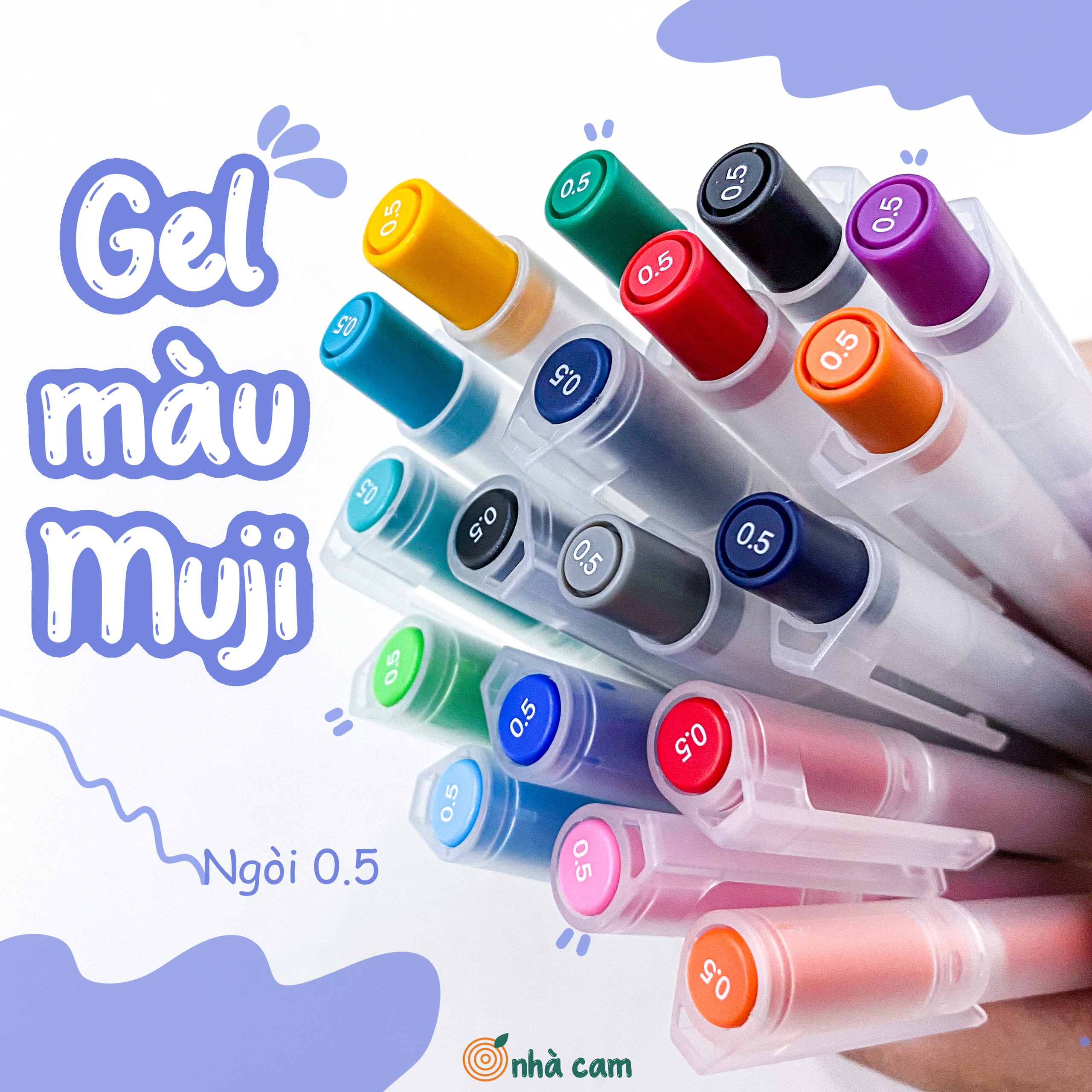[1 Cây] Bút Gel Muji Nắp Cài Nhà Cam (Pick Store, Đủ Bill)