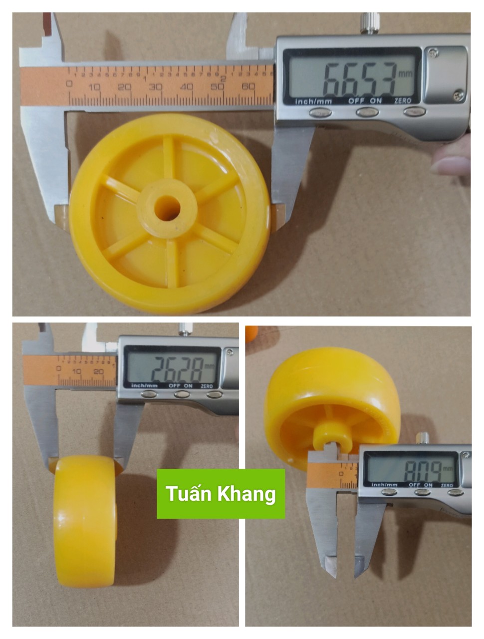 Bánh xe nhựa đường kính 65mm