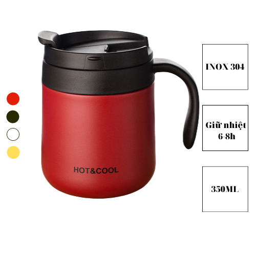 Ly giữ nhiệt dễ thương 350ml,Ly giữ nhiệt 6-8h chất liệu 2 lớp thép không gỉ nhỏ gọn dễ sử dụng có tay cầm tiện lợi BGN2