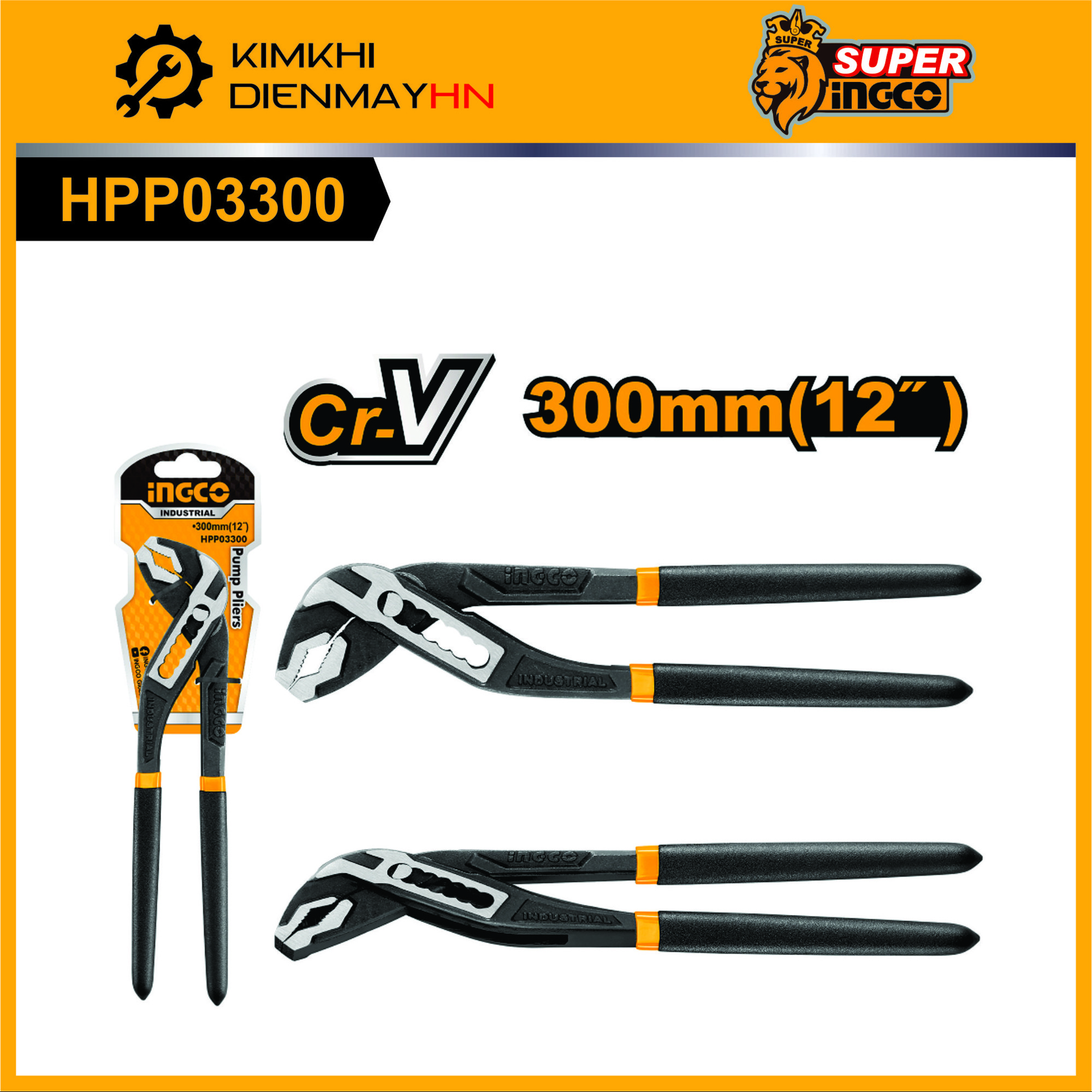 Kìm mỏ quạ 12 inch thép cr-v ingco hpp03300