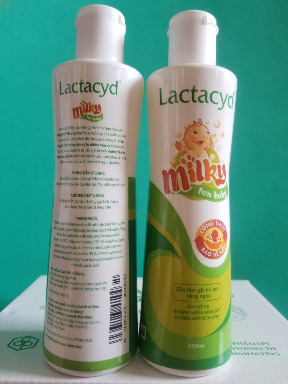Sữa tắm Lactacyd Milky phòng ngừa rôm sảy cho bé 250ml (combo 2 chai)