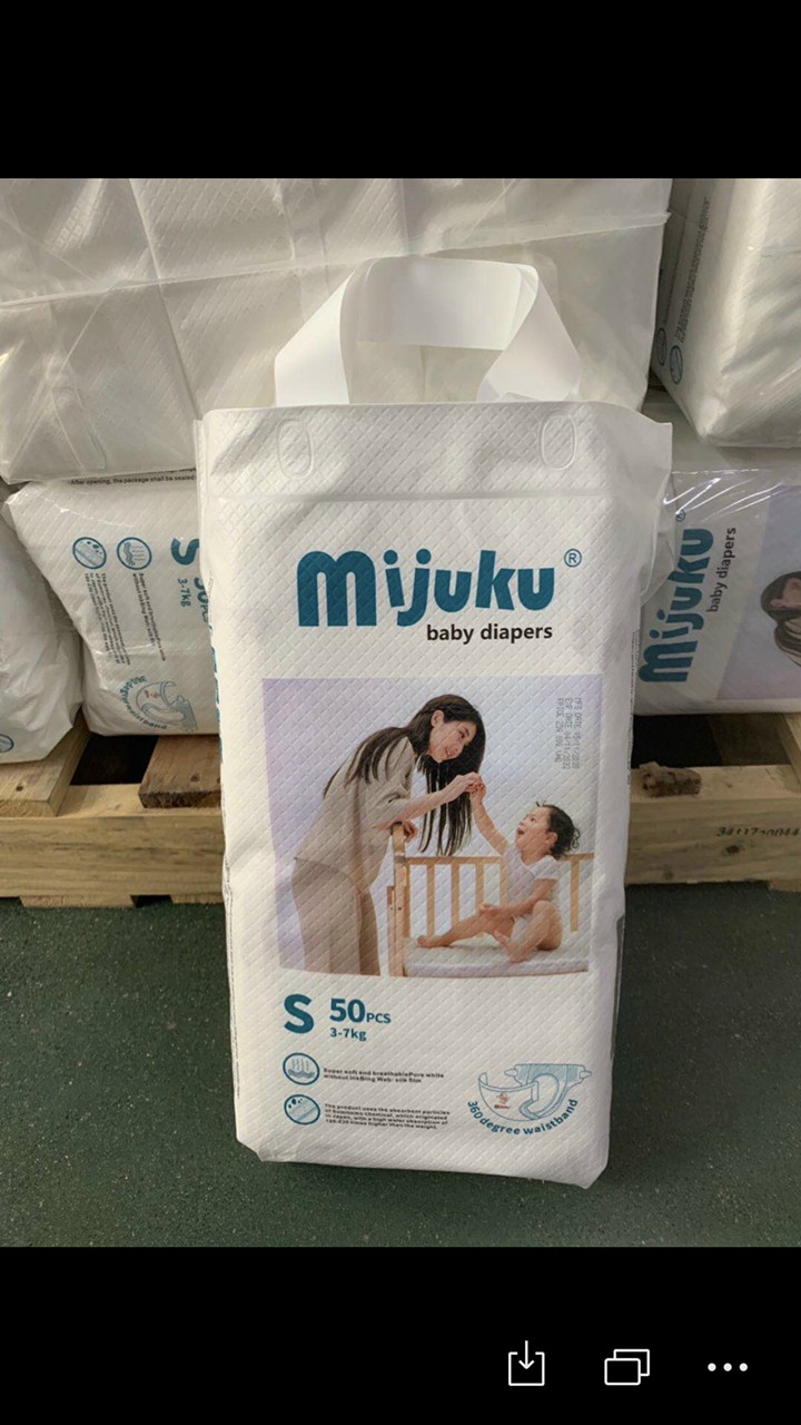 Bỉm/Tả dán Mijuku 50 miếng/bịch (size S, M, L, XL)