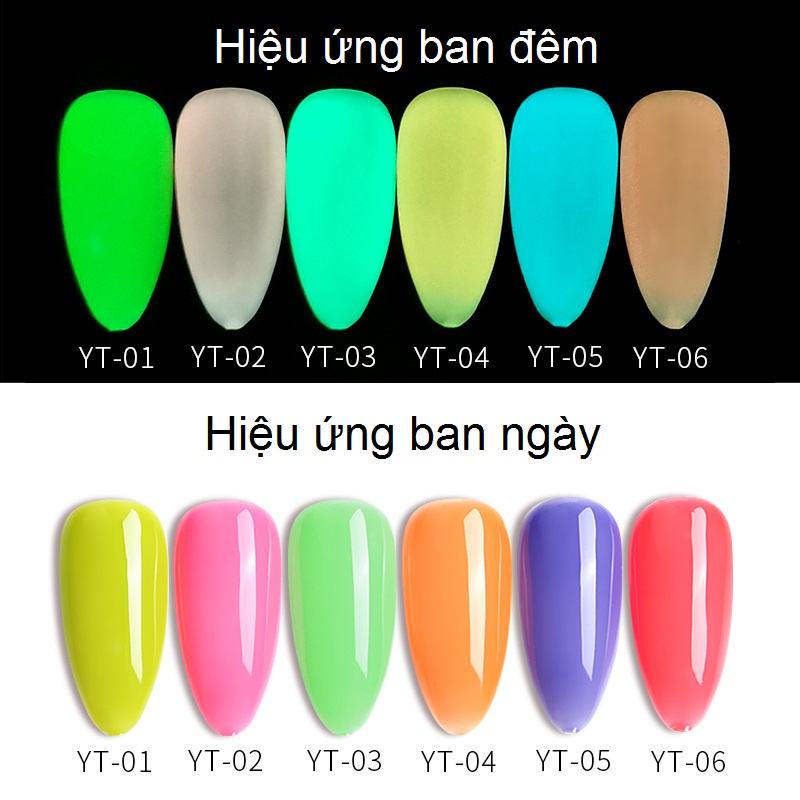 Sơn gel as dạ quang mã yt chai đen chính hãng 15ml