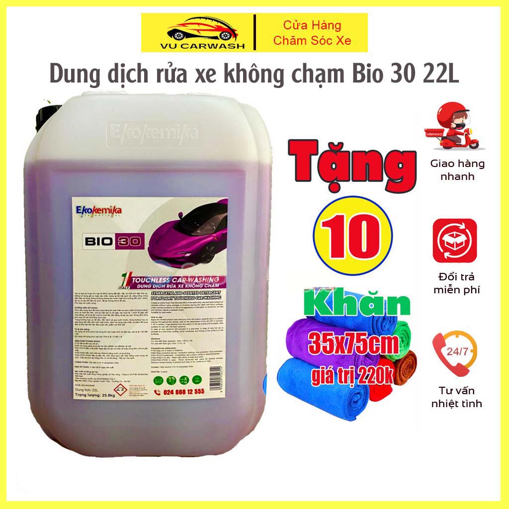 Dung dịch rửa xe không chạm, nước rửa xe ô tô xe máy ekokemika bio 30 22l